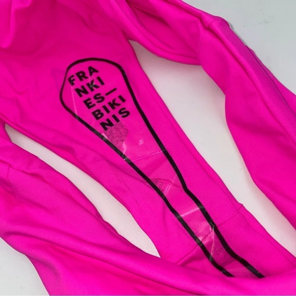 NWOT Frankie’s Bikinis high waisted fuchsia pink bottoms 12535
